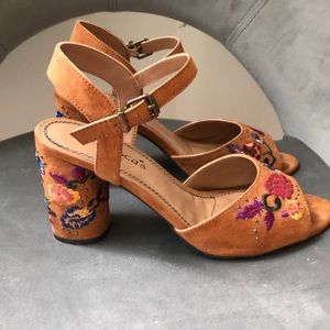 Francesca’s Embroidered Heeled Sandals